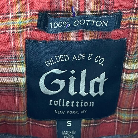 Gilded Age & Co. Gild Collection Men's Plaid Shirt Small Cotton - Picture 3 of 7